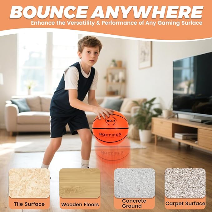 Upgraded 580g Weighted Silent Basketball, High-Density Quiet Indoor Training Ball with Gift Box, Real Bounce Soft Material, Ideal for Home & Apartment Dribbling Practice