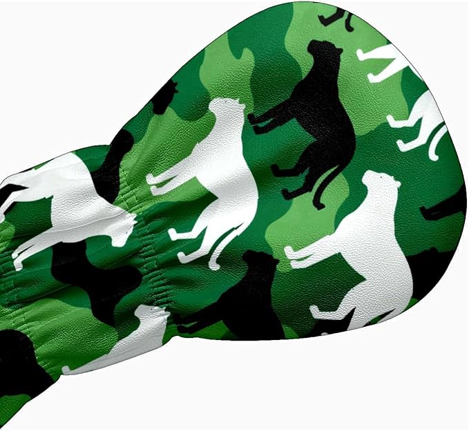 3 Pack PU Leather Golf Club Head Covers - Driver, Fairway Wood & Hybrid, Funny Golf Accessories, Ideal Golf Gift Colorful Line Seashell