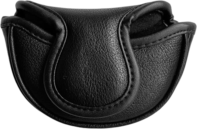 Classic Black/White Golf Putter Cover Magnetic, Mid Mallet Putter Head Cover Club Protection Case fits for Scotty Cameron & Other Half Mallet Putter Golf Clubs, Half Mallet Putter Cover