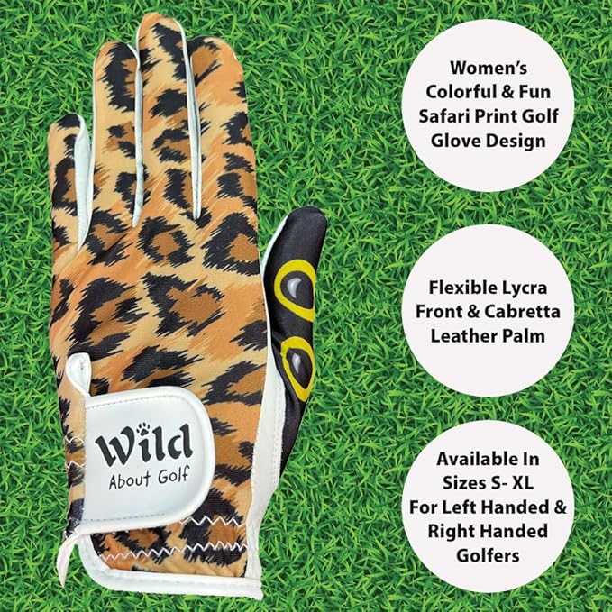 Giggle Golf Women's Golf Glove - Adjustable Strap, Left Hand Gloves for Women