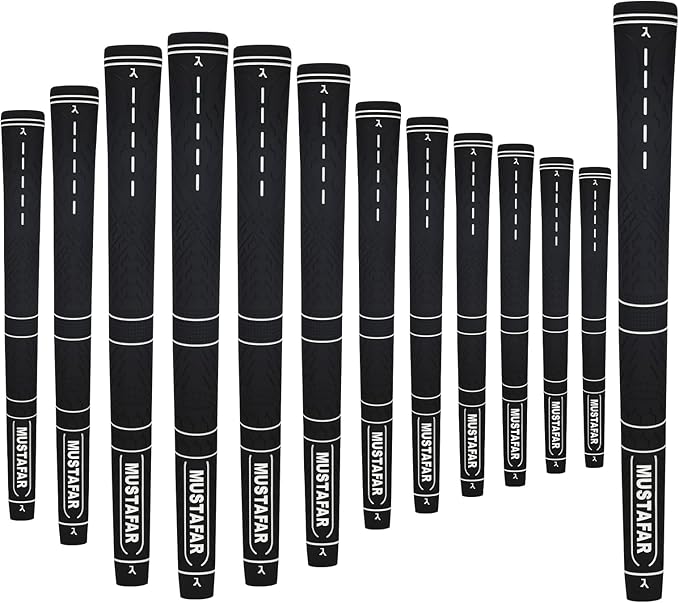 MUSTAFAR Premium Rubber Midsize Golf Grips 13 Pack -Enhanced Traction and Comfortable,Durable Golf Club Grips 4 colors Available