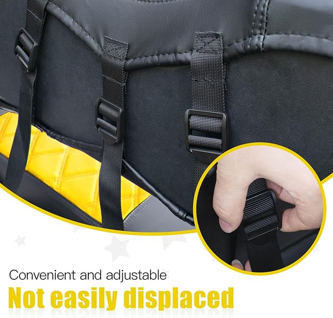 NOKINS Golf Cart Seat Covers Fit Club Car Precedent/DS/EZGO RXV/TXT/Yamaha Drive Aftermarket Standard Rear Seat Cushion, No Stapler, Multiple Colors&Breathable (Yellow&Black)