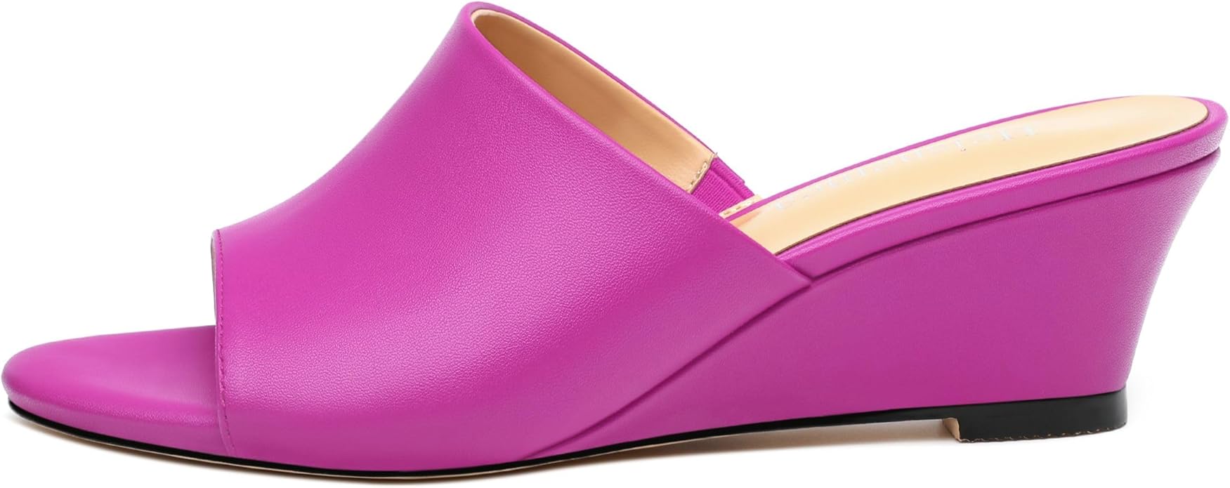 Wedge Sandals for Women Open Toe Wedge Heels Womens Matte High Heel Sandal Round Toe Heeled Wedge Sandals Slip on Casual shoes 2 inch