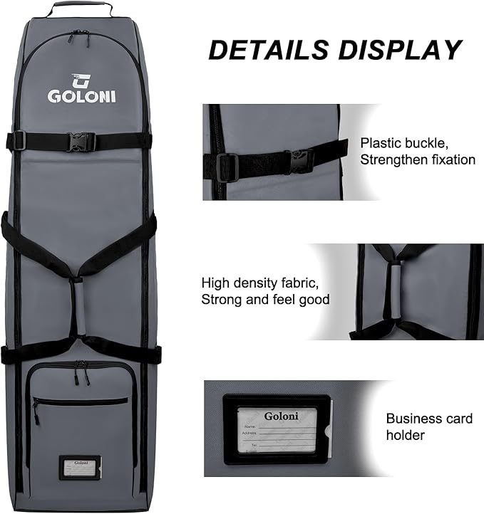 Goloni Golf Travel Bag with Wheels, Golf Travel Case for Airlines, 900D Heavy Duty Oxford Wear-Resistant Soft-Sided