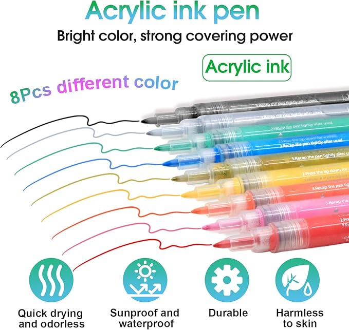 THE GOLFER STORE Golf Club Paint-9Pcs Golf Pens&Golf Markers for Fill in, Customize or Renovate Your Clubs and DIY Golf Balls