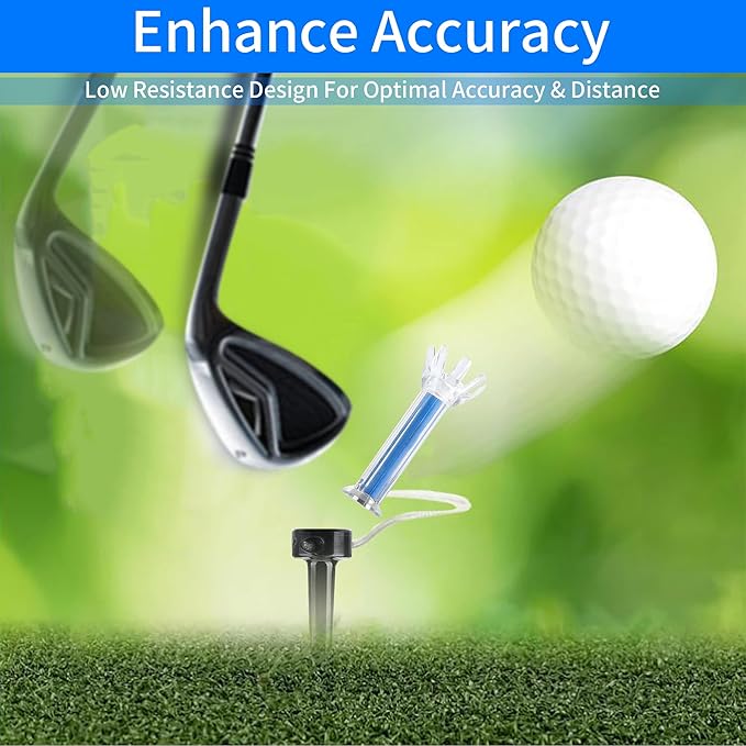 Magnetic Plastic Golf Tees, Professional Long Golf Tees 3 1/2, Premium 8 Prongs Design Enhanced Durability & Stability, Precision Height Markers for Perfect Trajectory, Golf Accessories for Men