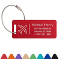 Personalized Luggage Tags for Suitcases Custom Metal Name Tags for Backpacks Bags Travel - Small (Red)
