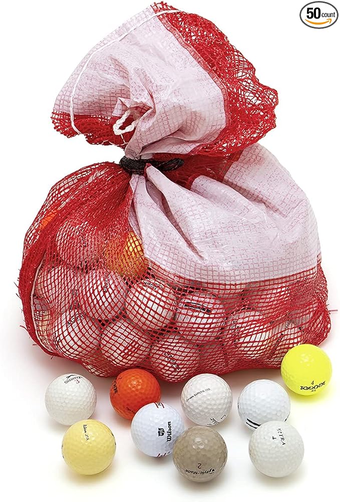 Recycled Hit-Away Used Golf Balls - Cheap Bulk Golfballs Perfect for Practice & Range Hitting - Mix Comes in a Mesh Ball Carrying Bag