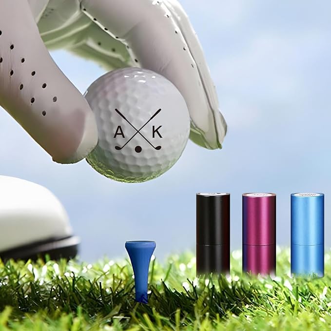 Custom Golf Ball Stamp, Personalized Golf Ball Stamp, Golf Ball Stamp Markers,Waterproof Ink Customizable Golf Ball Stamp, Gifts for Dad & Golfers