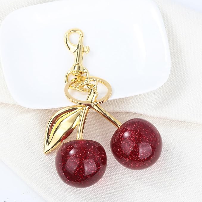Fruit Bag Charm Purse Charms Keychain Strawberry Cherry Accessories Keychain For Women Birthday Valentine Day Gifts