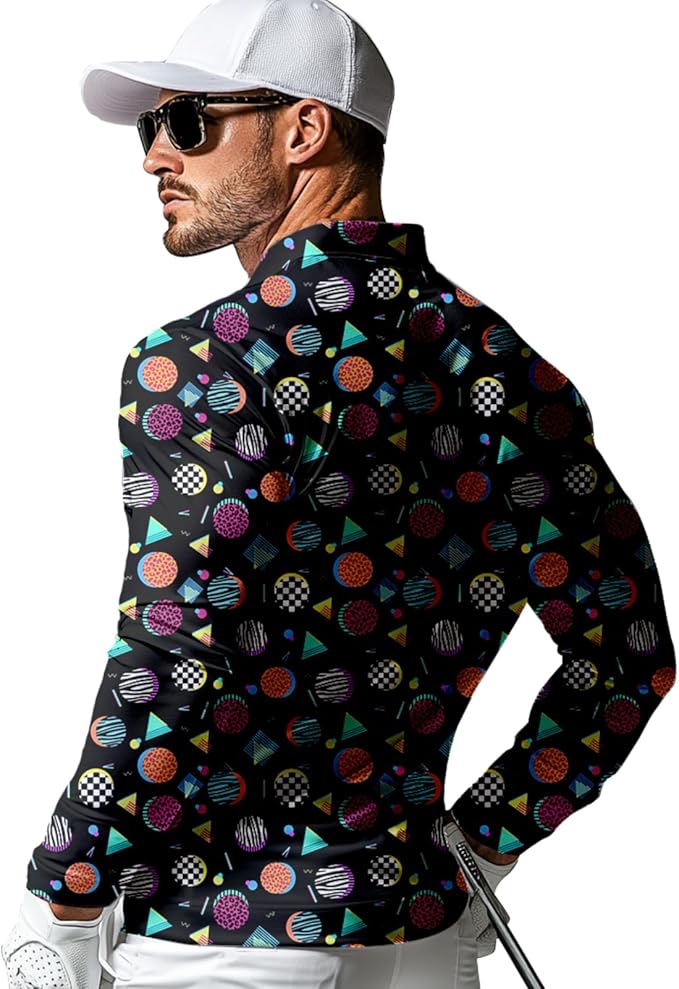 Men's Long Sleeve Golf Shirt Quick Dry 3 Button Work Fishing Outdoor Casual Collar Shirt