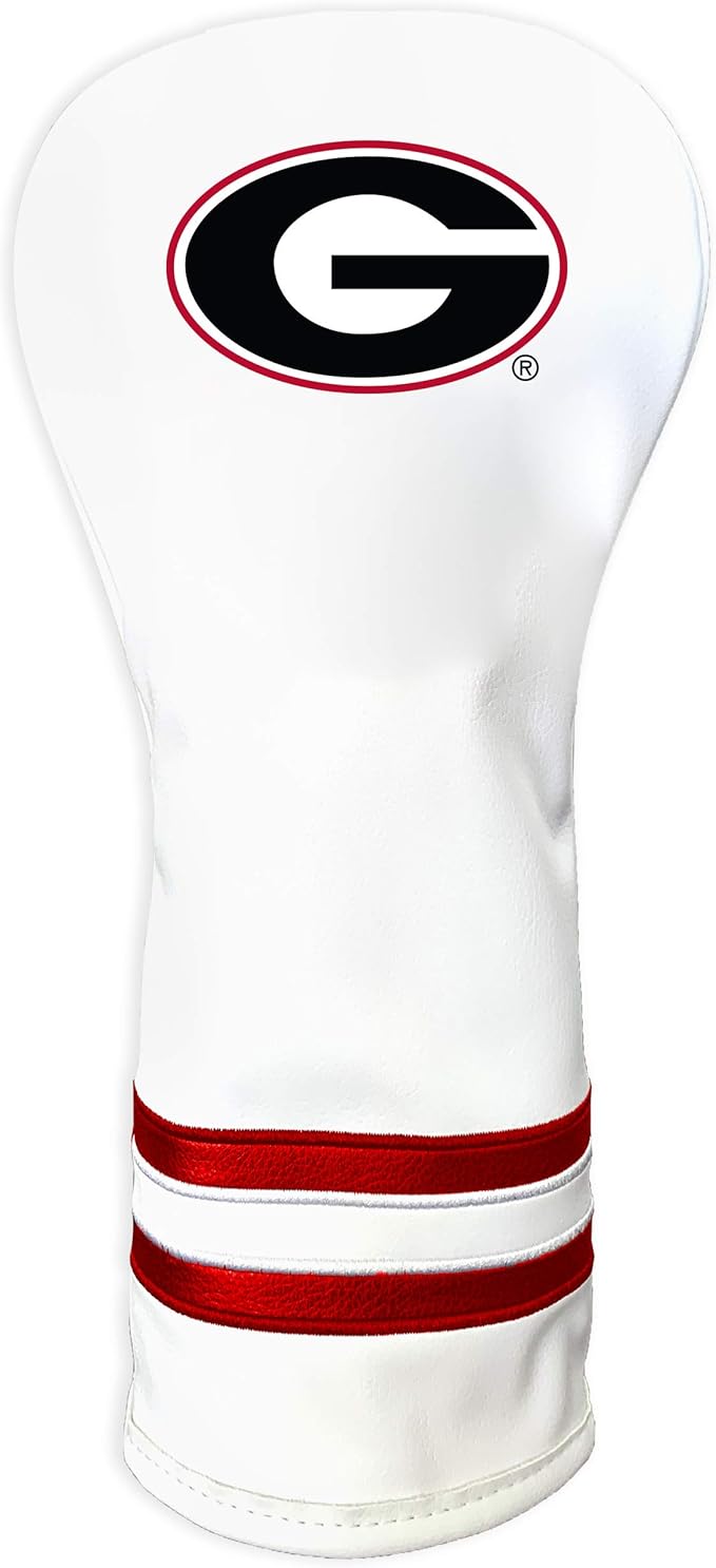 Team Golf NCAA White Vintage Fairway Golf Club Headcover, Form Fitting Design, Retro Design