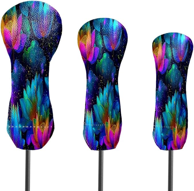 Golf Club Head Cover Waterproof Leather for Driver & Fairway Wood, Driver Headcovers, Golf Accessories for Men Women, Anti-Scratch, Golf Gift for Golfers, 1/3/5 Wood Cover Yellow Sunflowers Bee