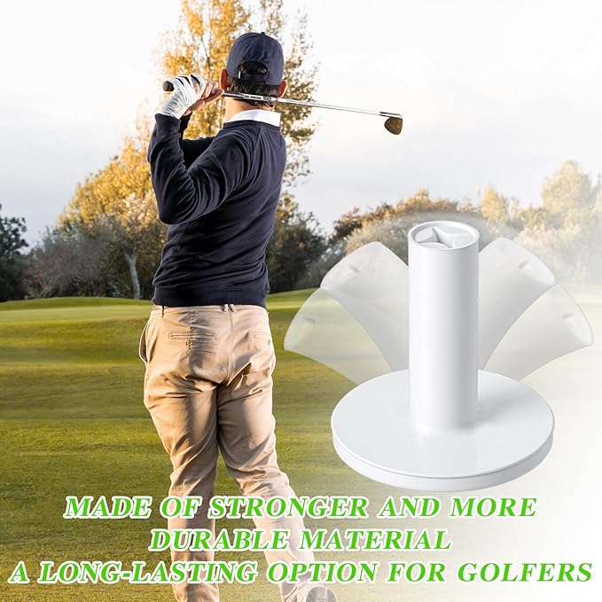 40 Pcs Rubber Golf Tees for Mats, Golf Tee Holder for Driving Range & Simulator, Unbreakable Golf Mat Tee - Golf Accessories for Indoor & Outdoor Practice, 2 Sizes Rubber Tees & 2 Sizes Tees