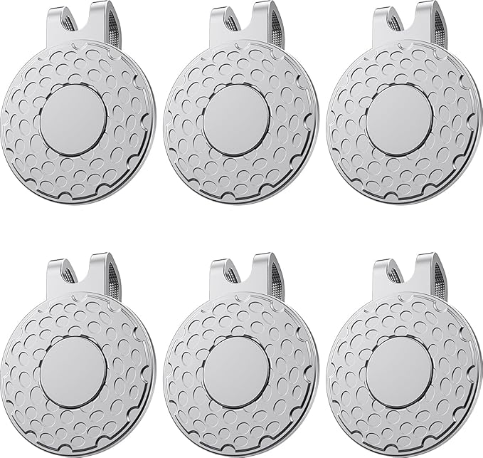 GreenHaven Golf Hat Clips Magnetic Golf Ball Marker Holders for Golf Hats Caps Pants Gloves Bags Visors Belts Nickel-Plated Alloy Clips for Metal Golf Ball Markers (Ball Marker Not Included)