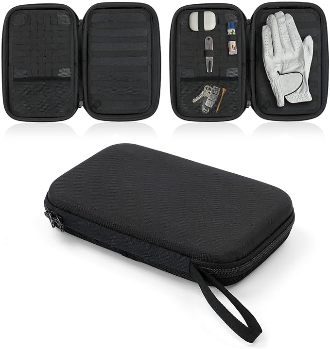 VISEMAN Golf Glove Holder Case, Golf Accessory Case with Detachable Golf Glove Shaper, Portable Golf Hard Case Waterproof for Golf Essentials, Balls, Markers, Tees