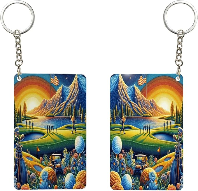 Keychain - Rectangular Acrylic Keychain Daily Key Ring Car Key Fob Holder 2X3 Inch