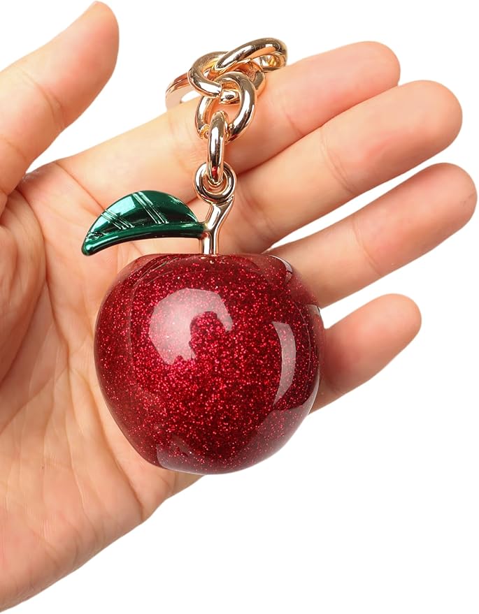 Cherry Bag Charm for Handbag, Big-Apple Strawberry Fruit Bag Charm Cherry Car Accessories KeyChain