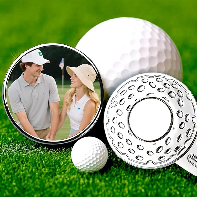 Custom Golf Ball Marker Hat Clip with Photo Text Personalized Magnetic Ball Markers Hat Clip for Men Women Golfer Removable Attaches Premium Gifts