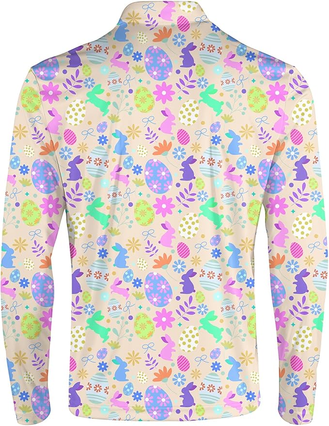 Men's Long Sleeve Golf Shirt Quick Dry 3 Button Work Fishing Outdoor Casual Collar Shirt