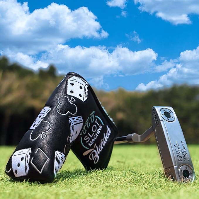 Golf Club Covers Lucky 777 Blade Putter Headcover Golf Driver Covers Fairway Wood Headcover Hybrid Head Cover Blade Putter Cover Leather 3 Wood Headcovers Golf Headcovers for All Brand