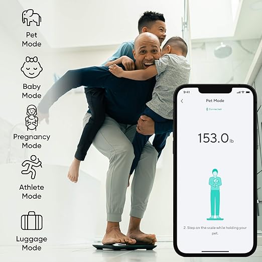 Wyze Smart Scale X Butterfly - Bathroom Scale for Body Weight, BMI, Body Fat, Muscle Mass, Accurate Bluetooth Digital Scale for Body Composition Analyzer | Sync Health Apps | ITO Glass, 400 lbs, White