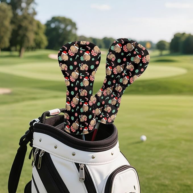 Golf Club Head Covers for Club Protective, Waterproof PU Leather Driver Fairway Wood Hybrid Head Cover