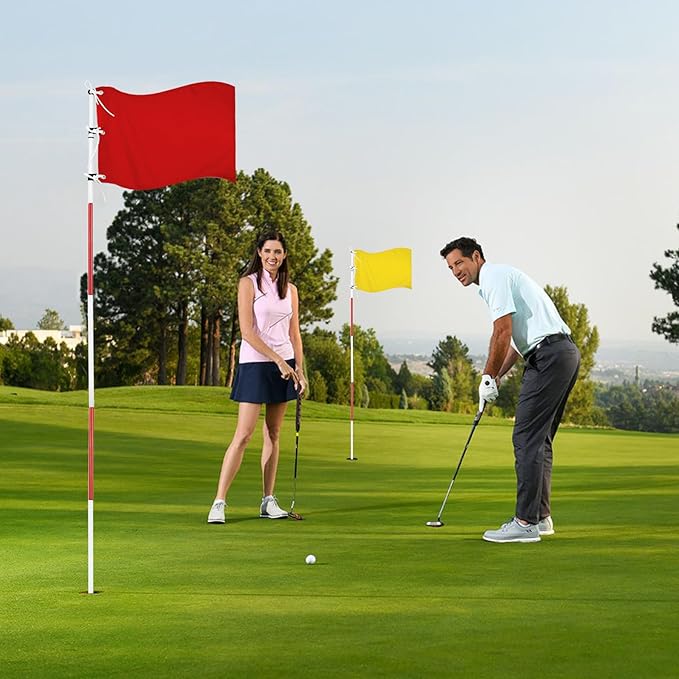 KINGTOP Golf Flag 20x14 Inch - 420D Nylon, Brass Grommets - Standard Putting Green Flags for Backyard Practice, Golf Courses, Country Club