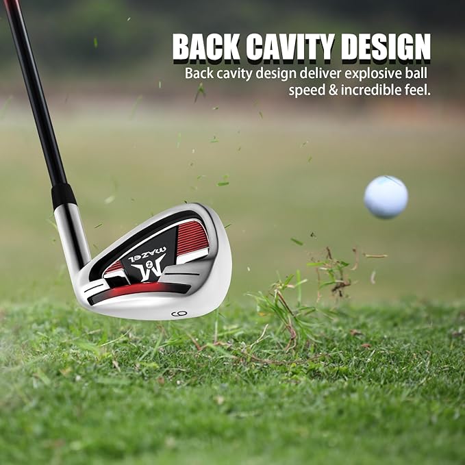 MAZEL Golf Individual Iron 1,2,3,4,5,6,7,8,9, Golf Iron with Steel Shafts for Right Handed Golfers