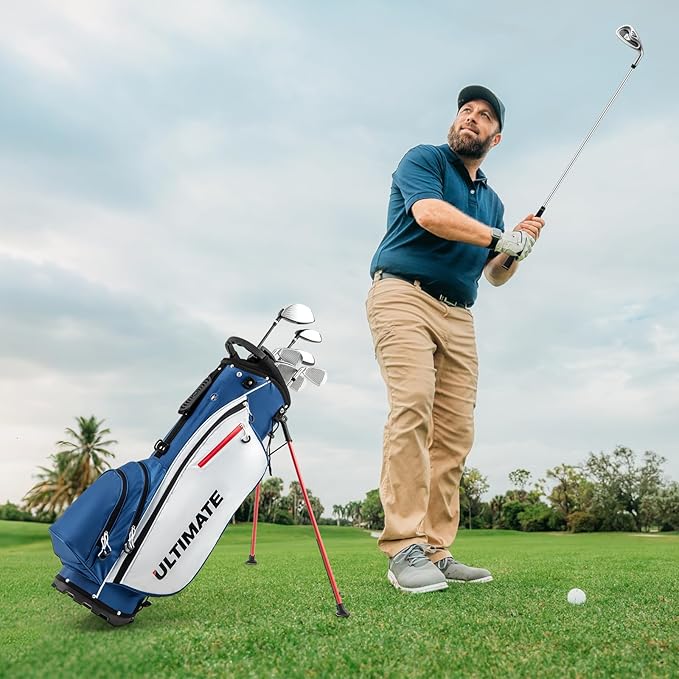 ULTIMATE Men's Complete Golf Club Set – Right-Handed, 9/11-Piece Full Set Including 460cc #1 Driver, #3 Fairway Wood, Hybrid, #6, #7, #8, #9, #P Irons, and a Precision Putter