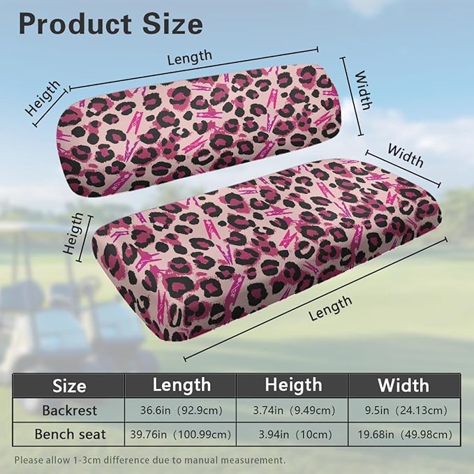 Fashion Print Golf Cart Seat Covers 2 Passenger Golf Cart Backrest Cover Golf Cart Seat Towel Gift for Friends