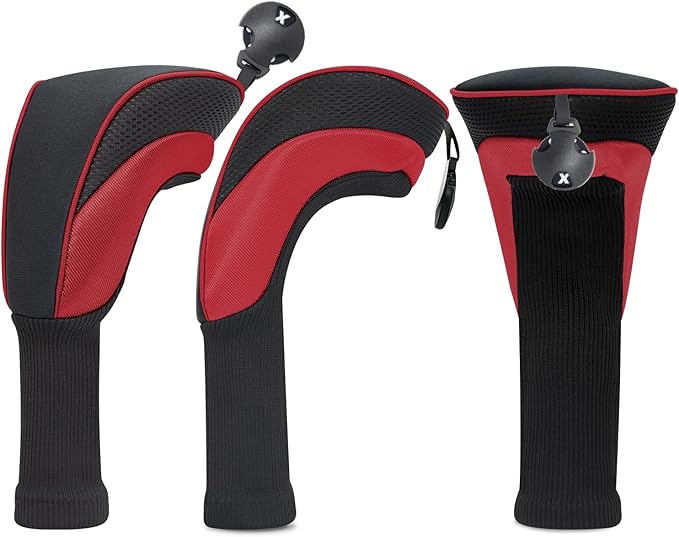Golf Head Covers for Fairway Woods Driver Hybrids 5 Pieces Nylon Mesh Sports Fan Golf Club Headcovers-Golf Accessories for Men Women.