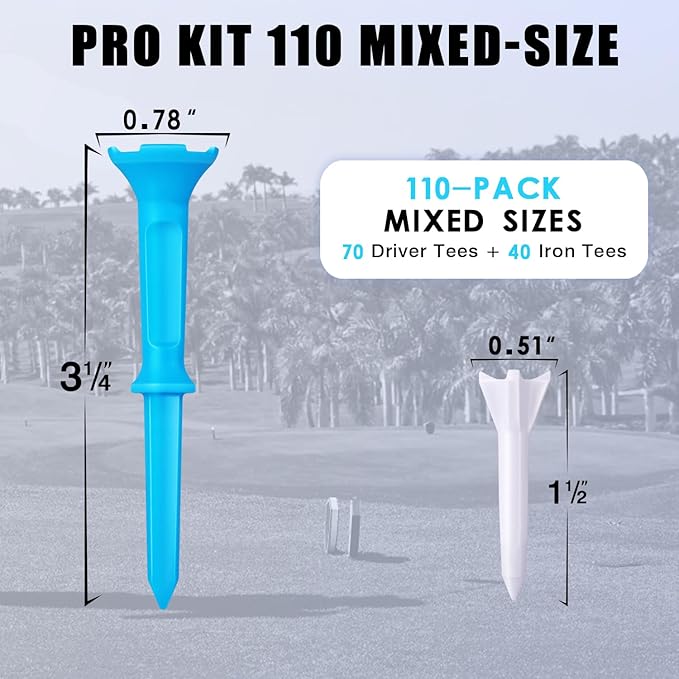 High Perfomance Material Golf Tees, Unbreakable & Stability Professional Golf Tees, Perfect Tee Height at Every Shot Golf Tees