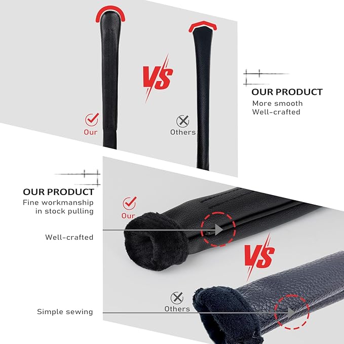 Craftsman Golf Classic Well Made Black White Red Gray Leather Alignment Stick Cover Holder 14' Hold at Least 3 Sticks