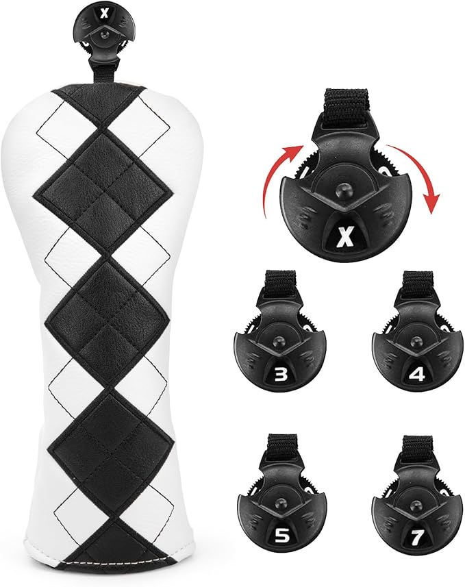 Golf Club Covers Exquisite Embroidery Driver Covers Fariway Wood Headcover Hybrid Cover Leather Golf Headcovers for Most Brand