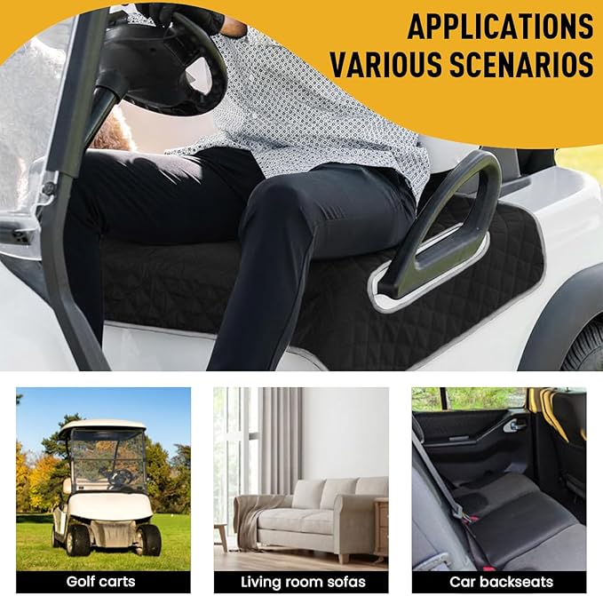 Heated Golf Cart Seat Cover,Non-Slip Winter Golf Cart Seat,Universal Fit, Easy Installation,4 Heating Zones, USB/Type-C Powered, Non-Slip & Waterproof, Ideal Golf Gift for Men