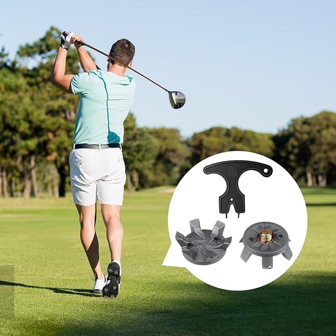 30-PCS Golf Spikes Set with Black Wrench, Golf Shoe Spikes Replacements Set & Shoe Spikes - Ideal for Golfers, Golf Shoe Maintenance,Lawn Cricket Shoe Player Lover