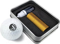 Personalized Golf Ball Marker Stamp with TiteSeal™ Technology Bundle - Metallic Box with Golf Ball Stamp + Refill Ink Bottle - Gold Case