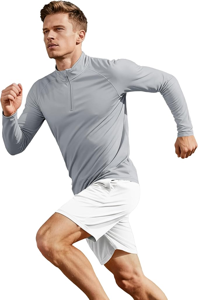 Boladeci Men's UPF 50+ Sun Shirts 1/4 Zip Long Sleeve SPF UV Protection Lightweight Quick Dry Quarter Zip Golf Shirts