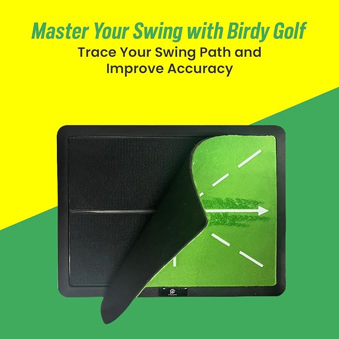 Swing Mat Trainer - Golf Strike Mat & Divot Board with Velvet Cushion, Shock Absorption & Non-Slip Rubber Base - Golf Practice Mats for Swing Detection, Precision Path Feedback, 11.8"x15.7"