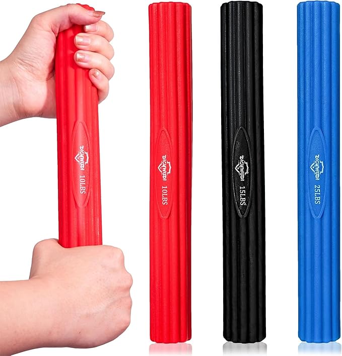 Flex Therapy Bar and Grip Strength Trainers set, Physical Therapy & Resistance Bar for Golfers Elbow, Tendinitis, Wrist,Forearms Pain, Improve Grip Strength and Relieve Pain
