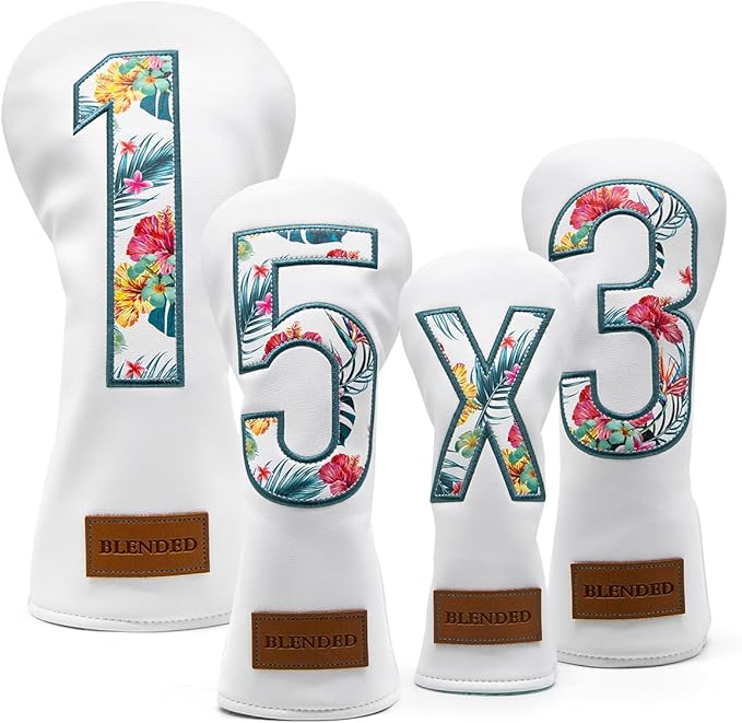 Golf Club Covers Driver Covers Fairway Wood Headcover Hybrid Cover Leather Mallet Putter Covers Blade Headcovers Golf Head Covers for Most Brand