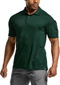 CQR Men's Polo Shirts, Tactical Short Sleeve Golf Performance Shirts, Lightweight Dry Fit UPF 50+ Pique