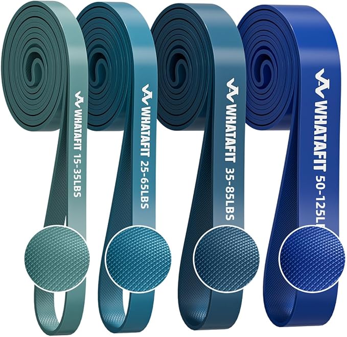 WHATAFIT Resistance Bands,Pull Up Assist Bands Set with Handles, Exercise & Workout Bands with Door Anchor for Men & Women – Home Fitness Equipment for Strength Training, Stretching