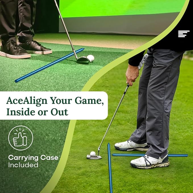 2-Pack Golf Alignment Sticks – Durable Golf Training Sticks & Alignment Rods for Swing Training, Telescopic Golf Aiming Stick for Setup & Posture, Golf Alignment Tool for All Skill Levels.