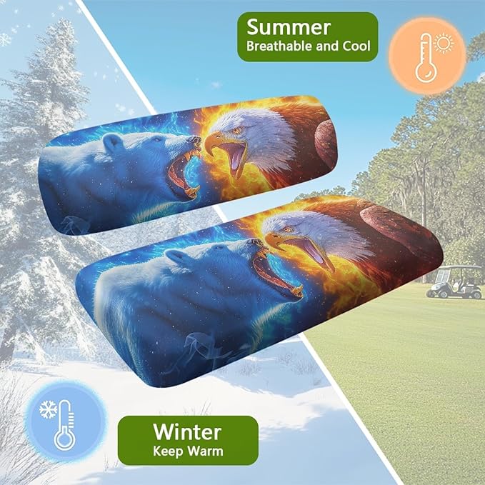 Fashion Print Golf Cart Seat Covers 2 Passenger Golf Cart Backrest Cover Golf Cart Seat Towel Gift for Friends
