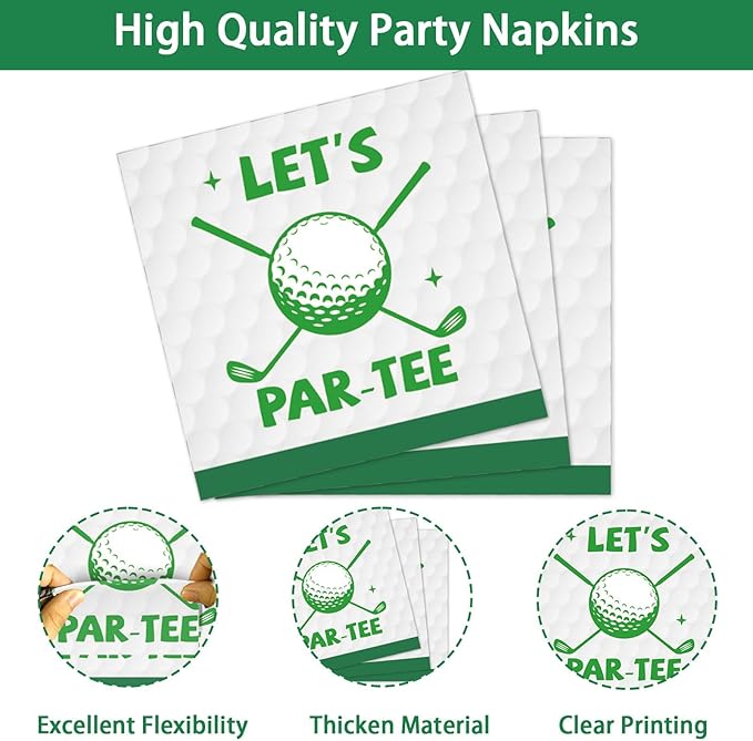 96 Pcs Golf 30th Birthday Party Decorations Golf Theme Tableware Set Golf Thir-Tee Plates Napkins Forks for Let's Par-Tee Men Women Birthday Dinnerware Green Sports Party Supplies 24 Guests