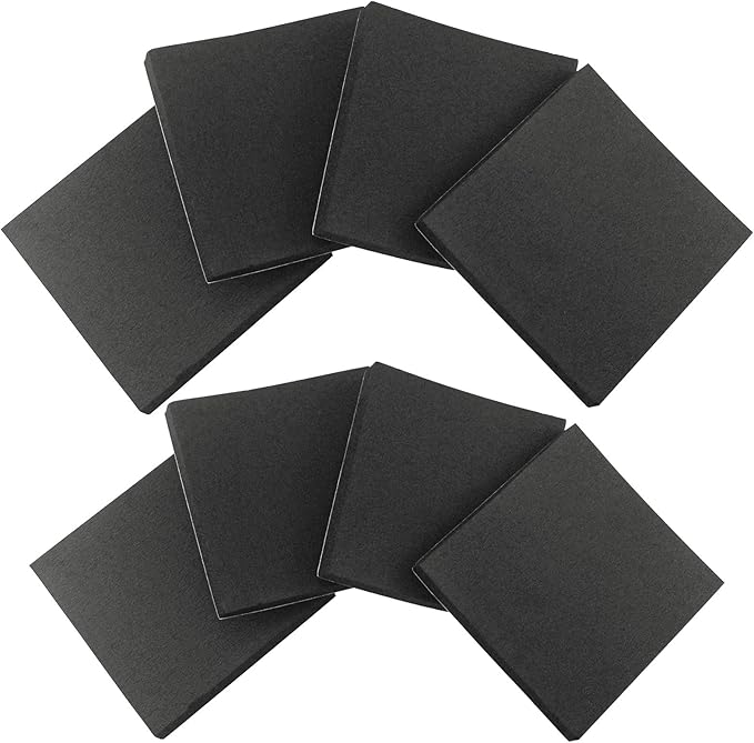 Foam Sheets with Adhesive Backing Foam Padding Neoprene Rubber Mat Closed Cell Sheet Anti-Slip Insulation Rubber Anti Vibration Square Pad (4" x 4" x 1/2", 8 Pcs)