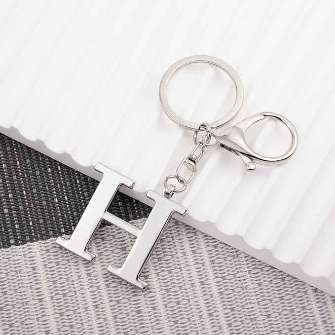 LAXPICOL Gold Letter A-Z Keychain for Women Bag Charms Purse Charms For Handbags Metal Alphabet Initial Letter Keychain