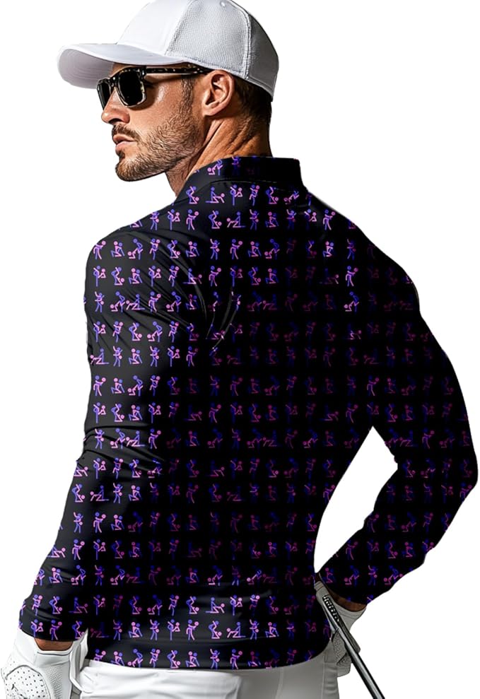 Men's Long Sleeve Golf Shirt Quick Dry 3 Button Work Fishing Outdoor Casual Collar Shirt